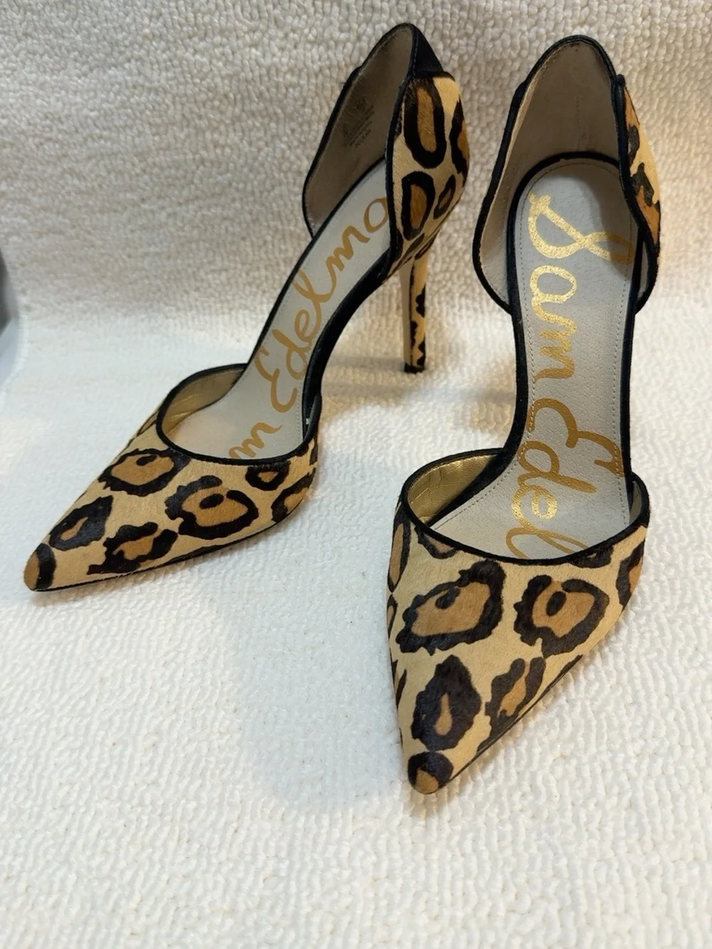 Sam Edelman Delilah Leopard Print D’Orsay Heels Pumps Size 7 M Leather